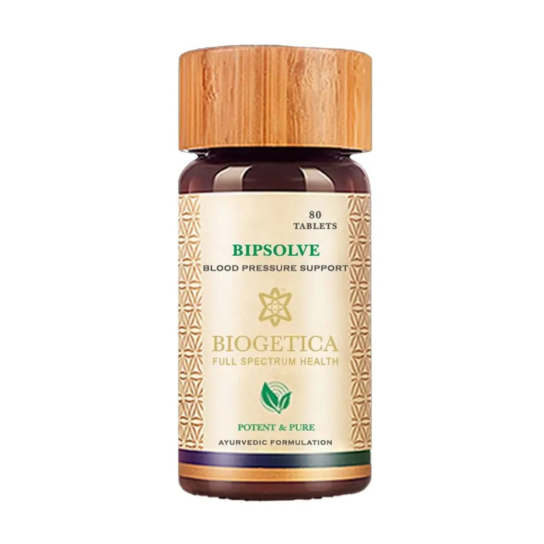 Biogetica Bipsolve Herbal Vitality Tablets with Arjuna, Sarpagandha, Amalaki and Allium Sativa Extracts - Support Cardiovascular Health - 100% Vegan - 80 Tablets - TrustMedUSA