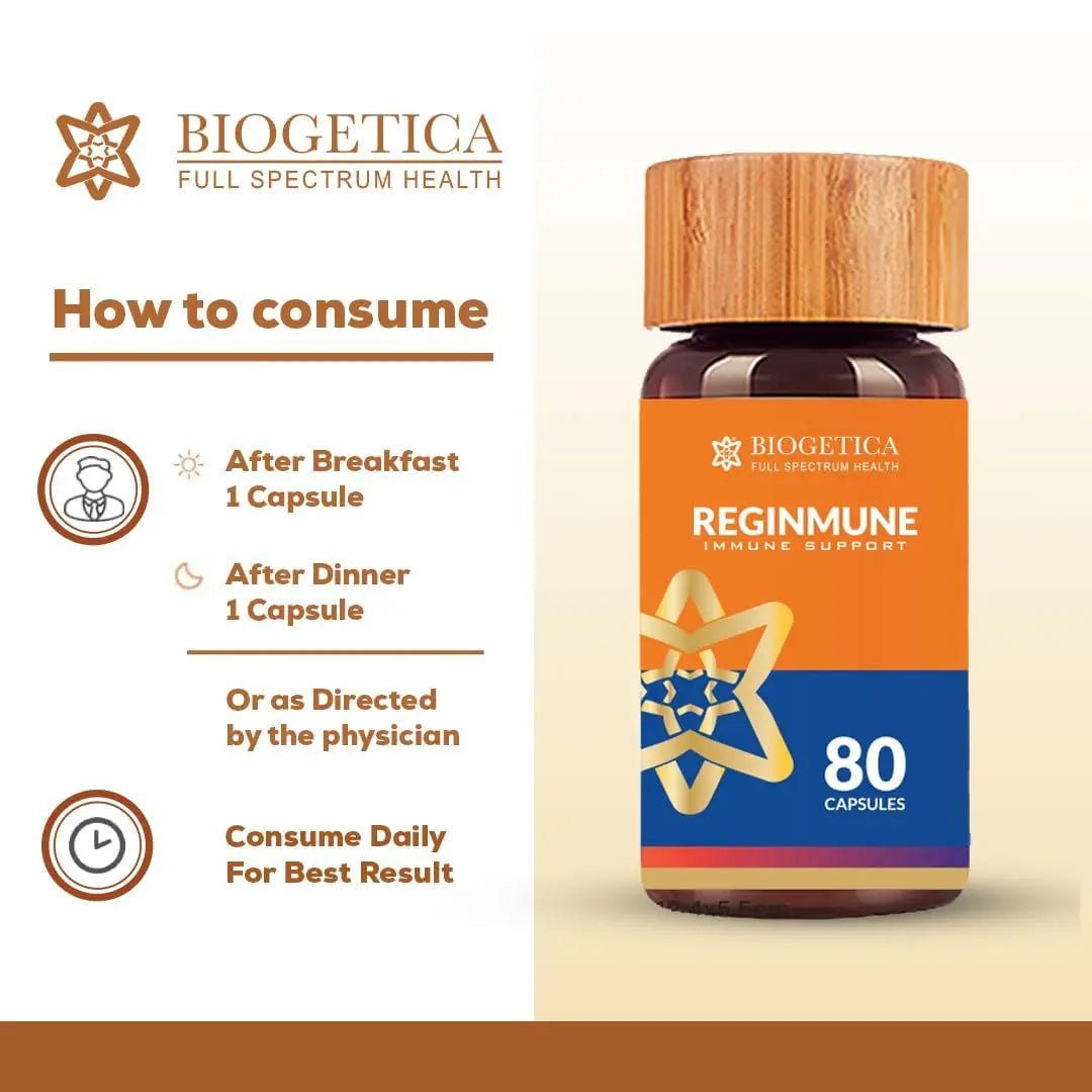 Biogetica Reginmune - Natural Immune Support Care Daily Boost Immune System Booster - 80 Capsules - TrustMedUSA