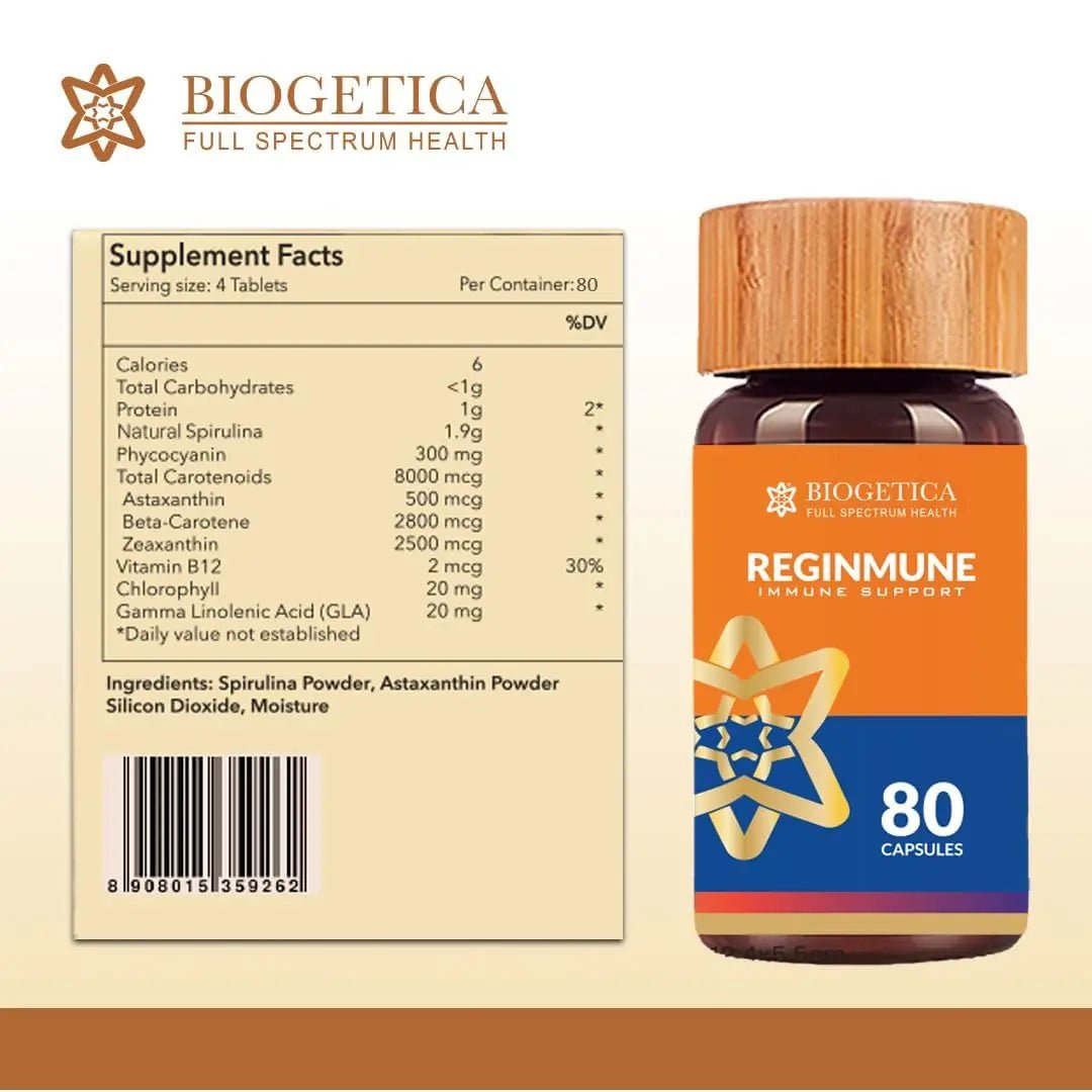 Biogetica Reginmune - Natural Immune Support Care Daily Boost Immune System Booster - 80 Capsules - TrustMedUSA
