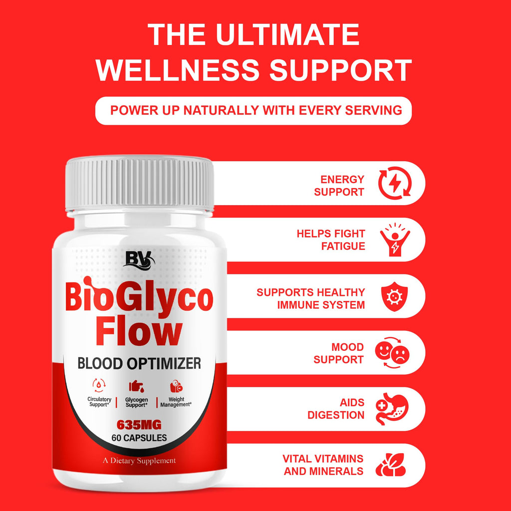 BioGlyco Flow Advanced Daily Multivitamin Health Support and All Natural Wellness Supplement Formula, BioGlyco Flow Premium Health and Wellness Support Formula Supplement (1 Pack - 60 Capsules) - TrustMedUSA
