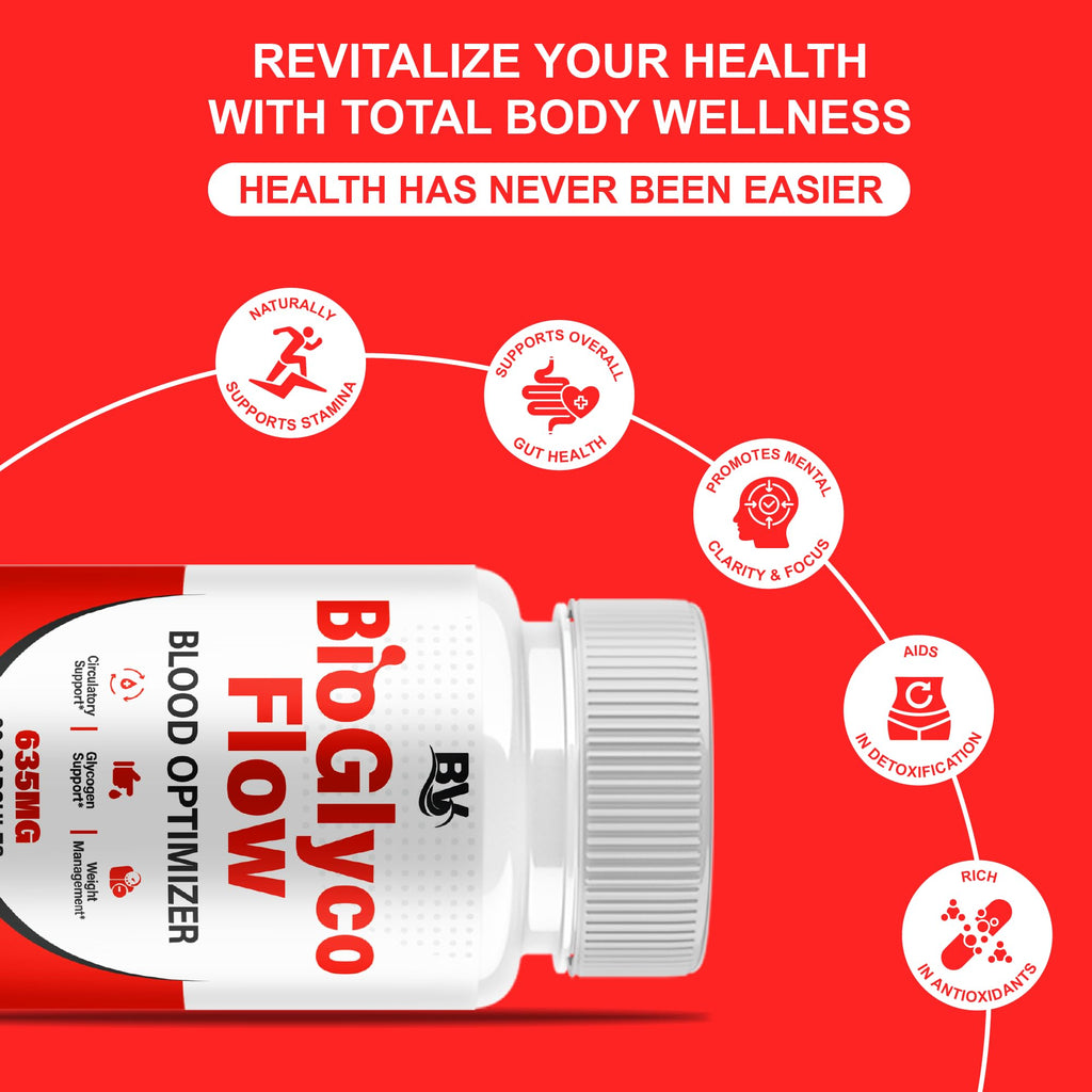 BioGlyco Flow Advanced Daily Multivitamin Health Support and All Natural Wellness Supplement Formula, BioGlyco Flow Premium Health and Wellness Support Formula Supplement (2 Pack - 120 Capsules) - TrustMedUSA