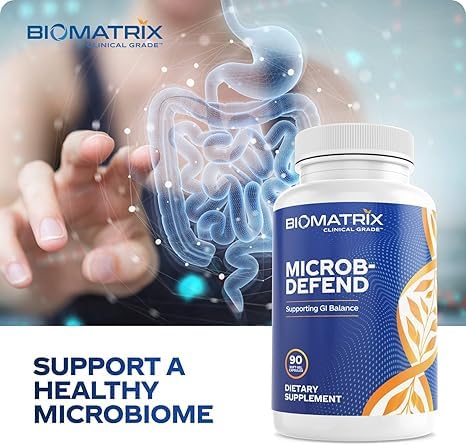 BioMatrix Biofilm Disruptor, GI Repair Digestive Supplement for Men and Women, Oil of Thyme, Oregano & Clove, Gut Microbiome & Intestinal Health Support | Microb-Defend (90 Softgels) - TrustMedUSA