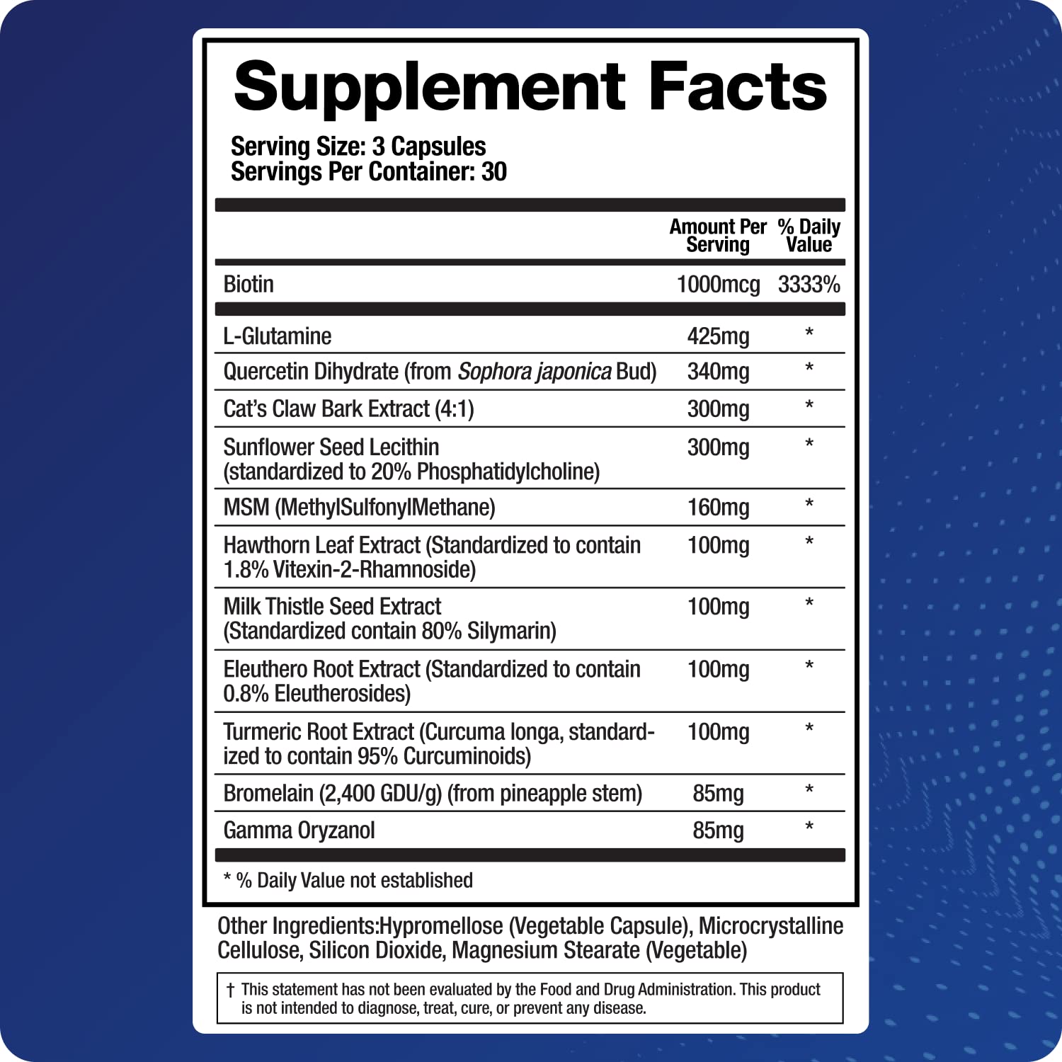 BioMatrix Leaky Gut Repair Supplement w/Glutamine, Quercetin, Cat's Claw, MSM, SIBO, Prebiotic Support, Intestinal Barrier Revive for Men and Women | 60-Day Supply – Leaky Gut-X - TrustMedUSA