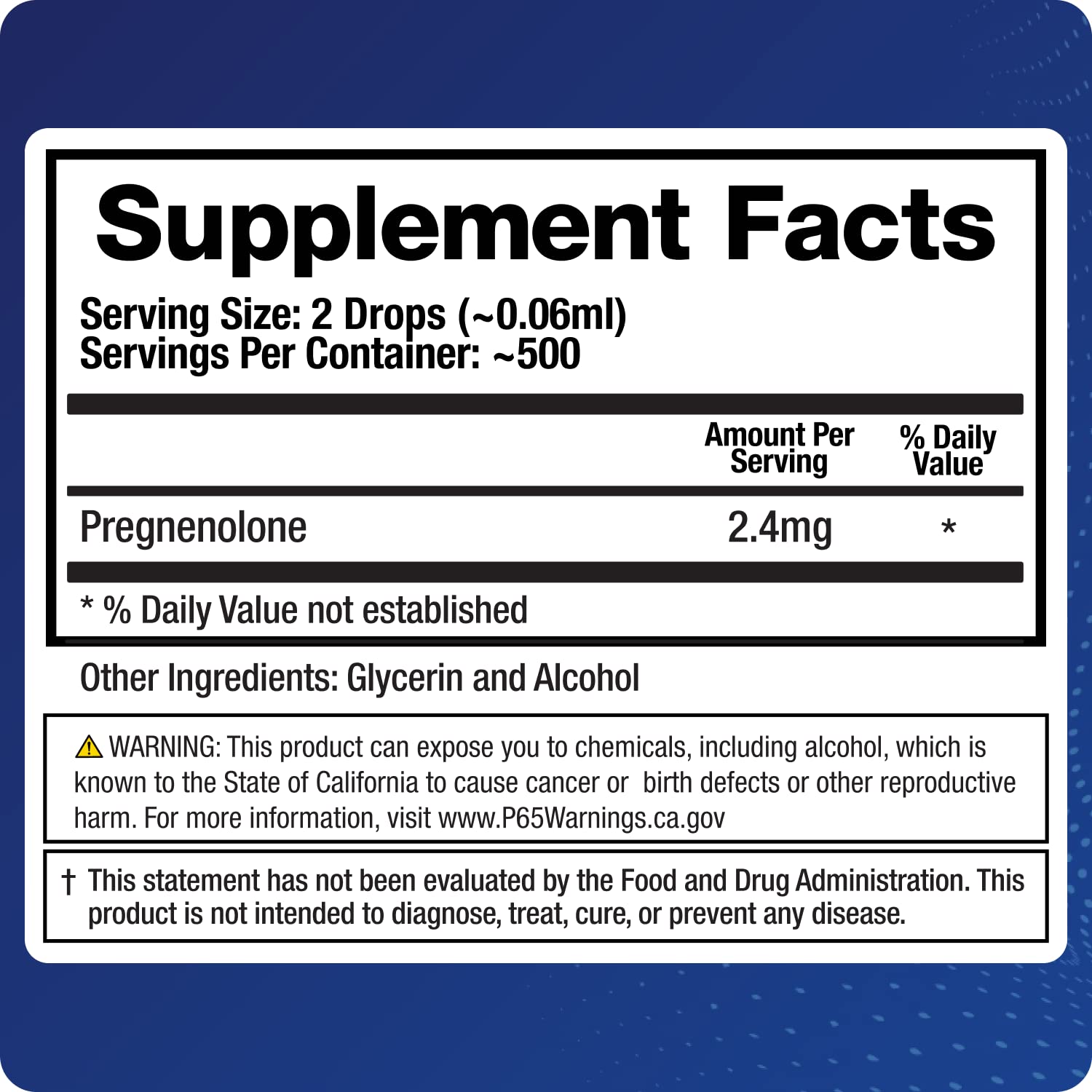 BioMatrix Pregnenolone 2.4 mg Per Dose, 1,200 mg Total (Equivalent to 3,000 mg of Oral - TrustMedUSA