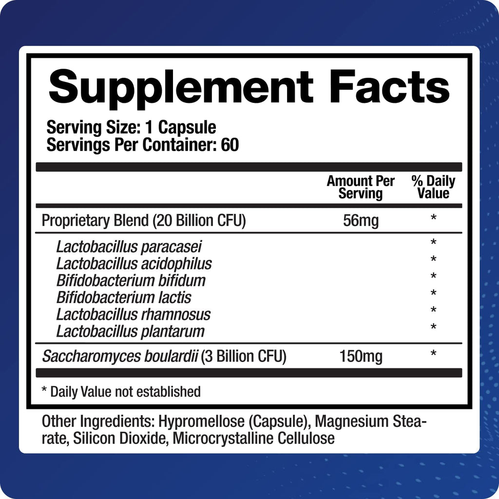 BioMatrix Saccharomyces boulardii Probiotic Supplement w/L. paracasei, L. rhamnosus, Bifidobacterium, Acidophilus – Prebiotic Complement – Temp-Stable, 30-60 Day Supply - TrustMedUSA