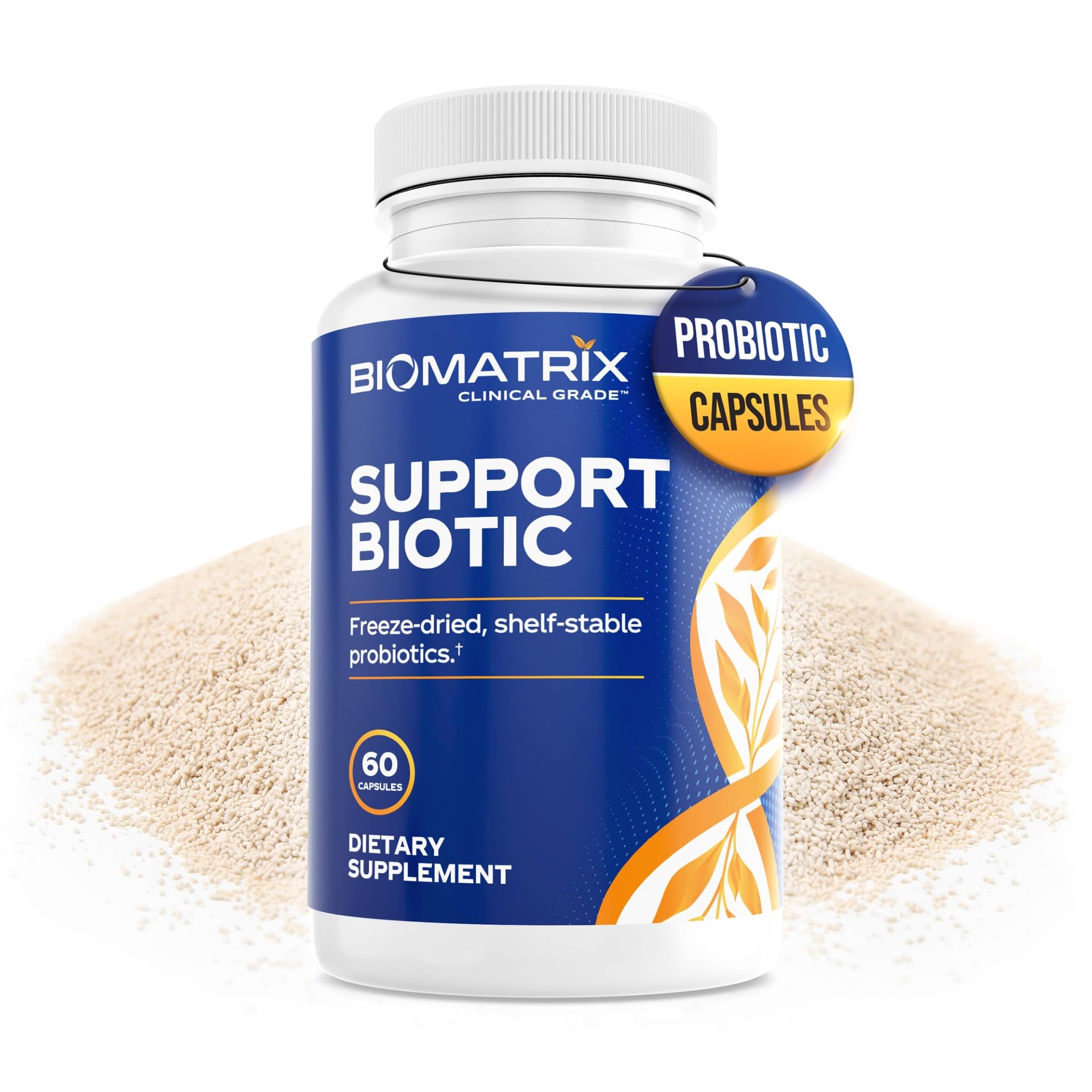 BioMatrix Saccharomyces boulardii Probiotic Supplement w/L. paracasei, L. rhamnosus, Bifidobacterium, Acidophilus – Prebiotic Complement – Temp-Stable, 30-60 Day Supply - TrustMedUSA
