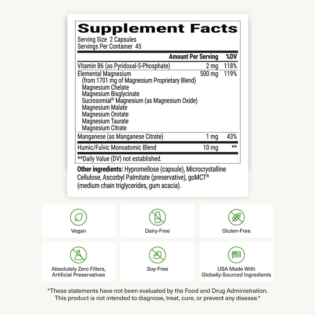 BIOptimizers Magnesium Breakthrough Supplement with 500mg - 7 Forms of Magnesium: Glycinate, Malate, Citrate, and More - Natural Support for Sleep and Cognitive Function -90 Capsules- Calming Vitamins - TrustMedUSA