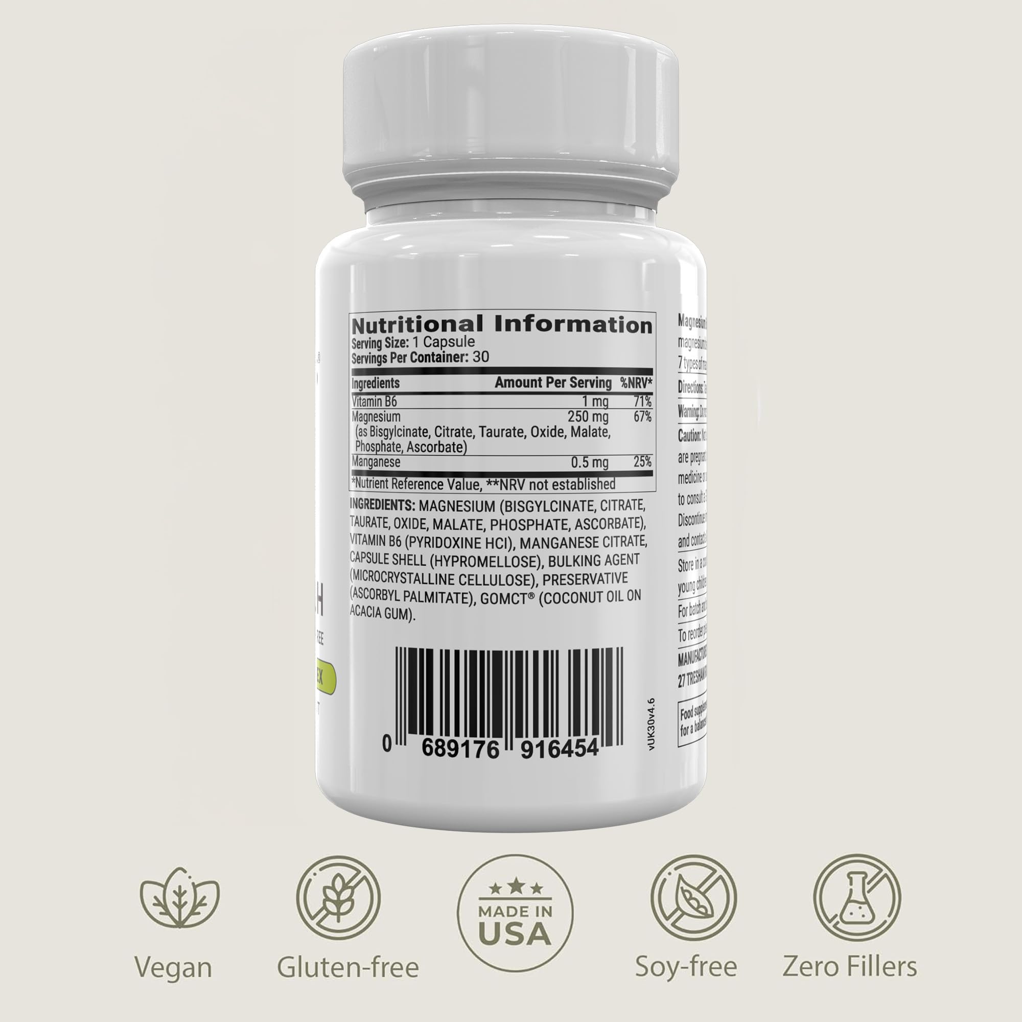 BIOptimizers Magnesium Breakthrough Supplement with 500mg - 7 Forms of Magnesium: Glycinate, Malate, Citrate, and More - Natural Support for Sleep and Cognitive Function -30 Capsules- Calming Vitamins - TrustMedUSA