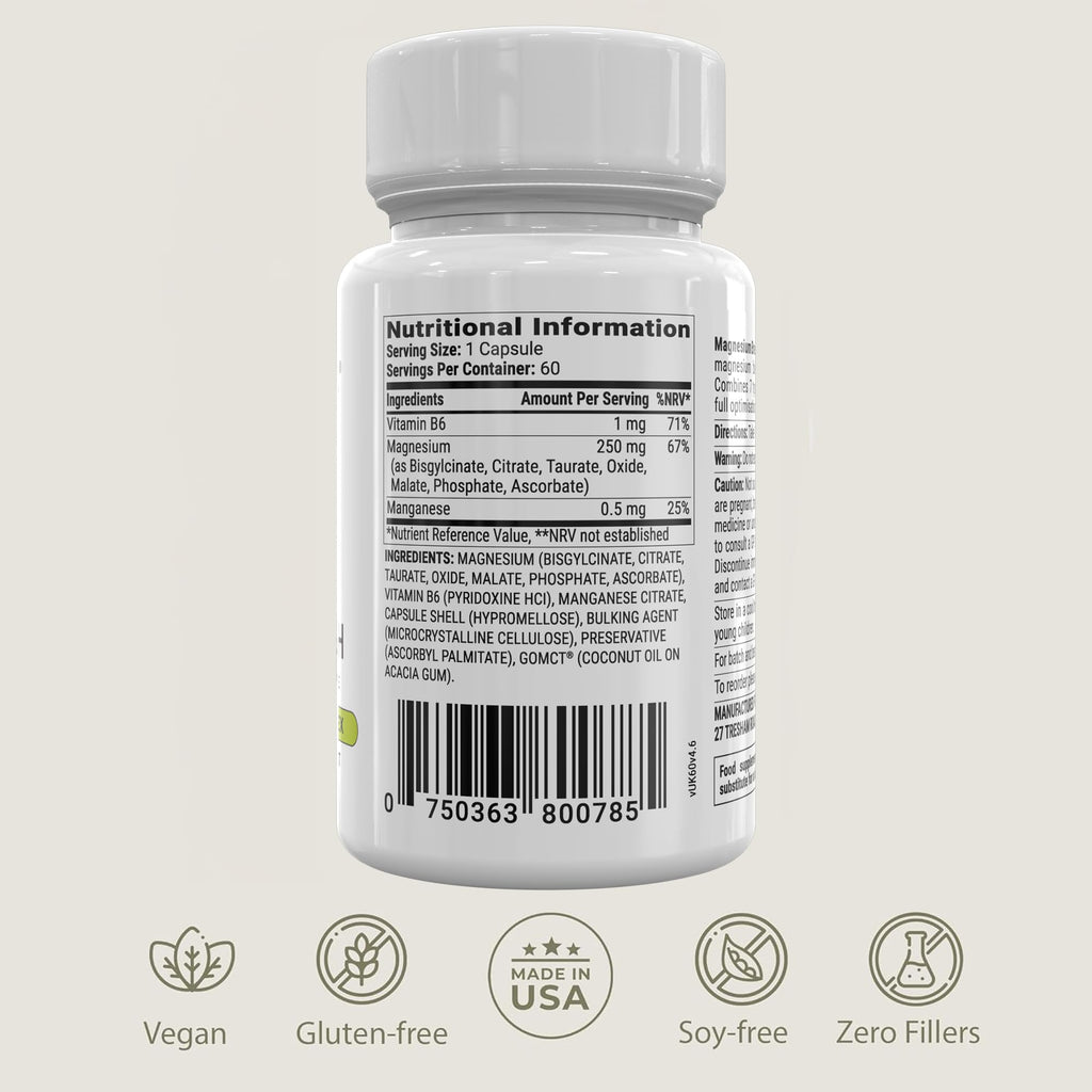 BIOptimizers Magnesium Breakthrough Supplement with 500mg - 7 Forms of Magnesium: Glycinate, Malate, Citrate, and More - Natural Support for Sleep and Cognitive Function -60 Capsules- Calming Vitamins - TrustMedUSA