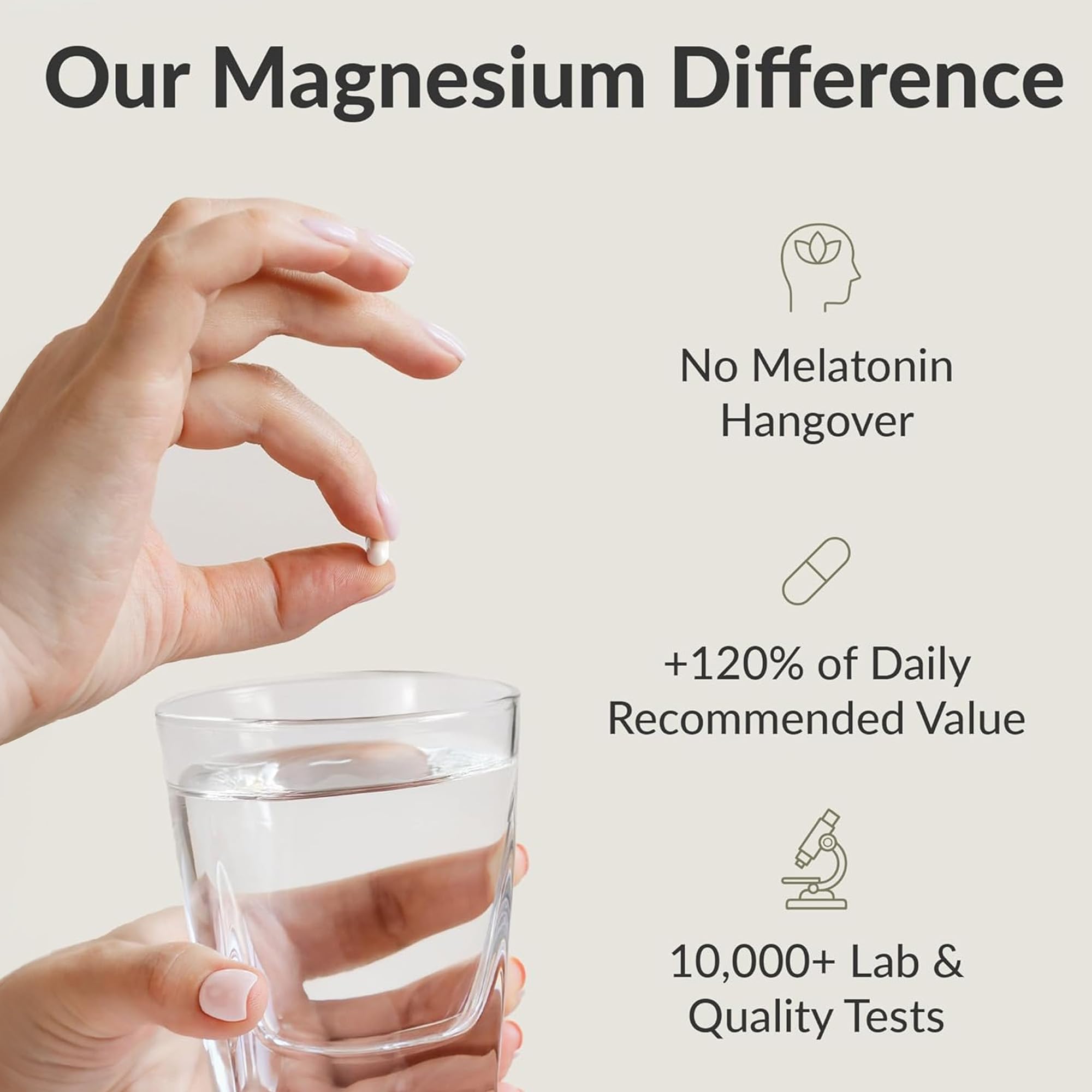 BIOptimizers Magnesium Breakthrough Supplement with 500mg - 7 Forms of Magnesium: Glycinate, Malate, Citrate, and More - Natural Support for Sleep and Cognitive Function -30 Capsules- Calming Vitamins - TrustMedUSA
