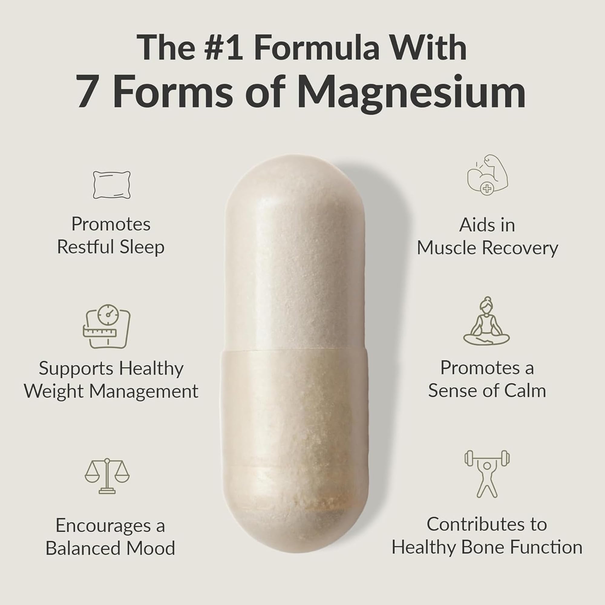 BIOptimizers Magnesium Breakthrough Supplement with 500mg - 7 Forms of Magnesium: Glycinate, Malate, Citrate, and More - Natural Support for Sleep and Cognitive Function -30 Capsules- Calming Vitamins - TrustMedUSA