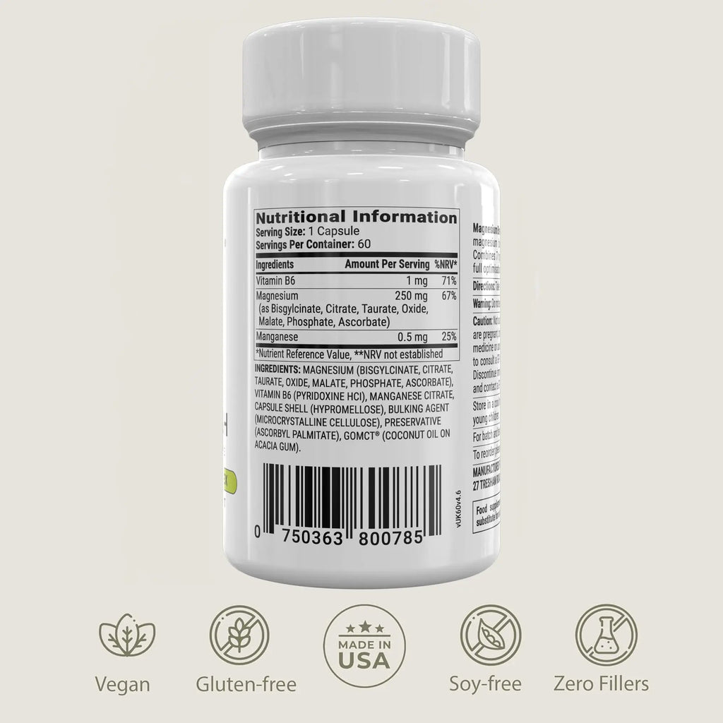 BIOptimizers Magnesium Breakthrough Supplement with 500mg - 7 Forms of Magnesium: Glycinate, Malate, Citrate, and More - Natural Support for Sleep and Cognitive Function -60 Capsules- Calming Vitamins - TrustMedUSA