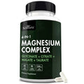 BioSchwartz Magnesium Complex Supplement (90 Capsules) 350mg Magnesium Glycinate Citrate Malate and Taurate Per Serving for Healthy Nerves Muscles Heart Sleep Support (Vegan, Gluten-Free, Non-GMO) - TrustMedUSA