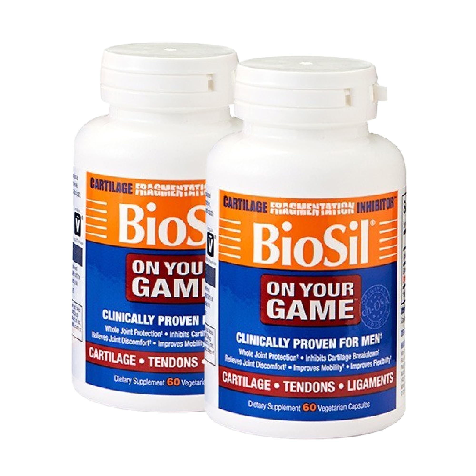Biosil On Your Game - 60 Veggie Capsules, Pack of 2 - with Patented ch-OSA Complex - Increase Collagen Production for Joint Pain Relief, Flexibility & Range of Motion - GMO Free - 60-Day Supply - TrustMedUSA