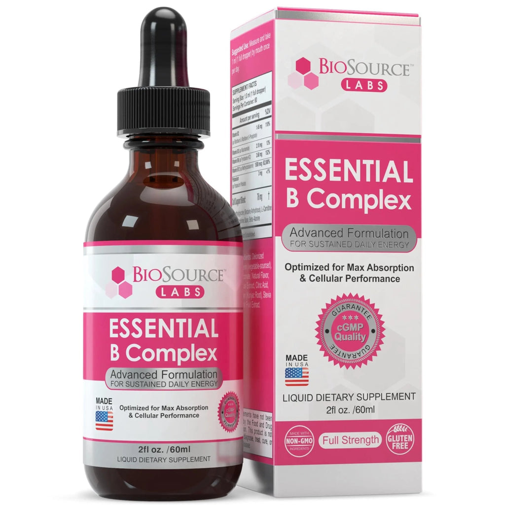 BioSource Labs Essential B Complex - Daily Vegan Vitamin B-Complex Sublingual Liquid - TrustMedUSA