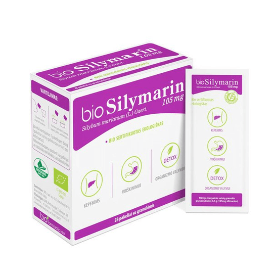 BIOSYLIMARIN 105mg 28 Granule Sachets Liver Digestive System Detox Supplement - TrustMedUSA
