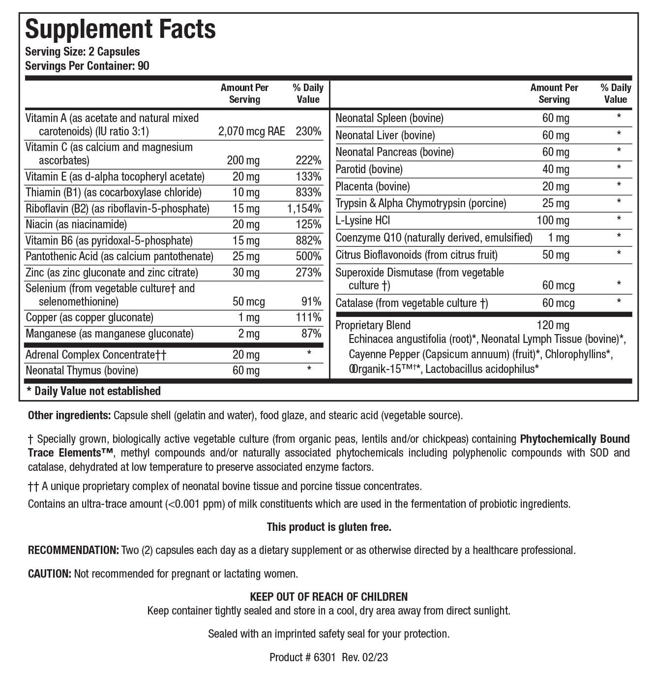 BIOTICS RESEARCH Bio Immunozyme Forte Multivitamin, Echinacea, Cayenne Pepper, Lactobacillus acidophilus, Botanicals, Probiotics, Amino Acids, Organs/Glandulars for Immune System Health 180 Capsules - TrustMedUSA