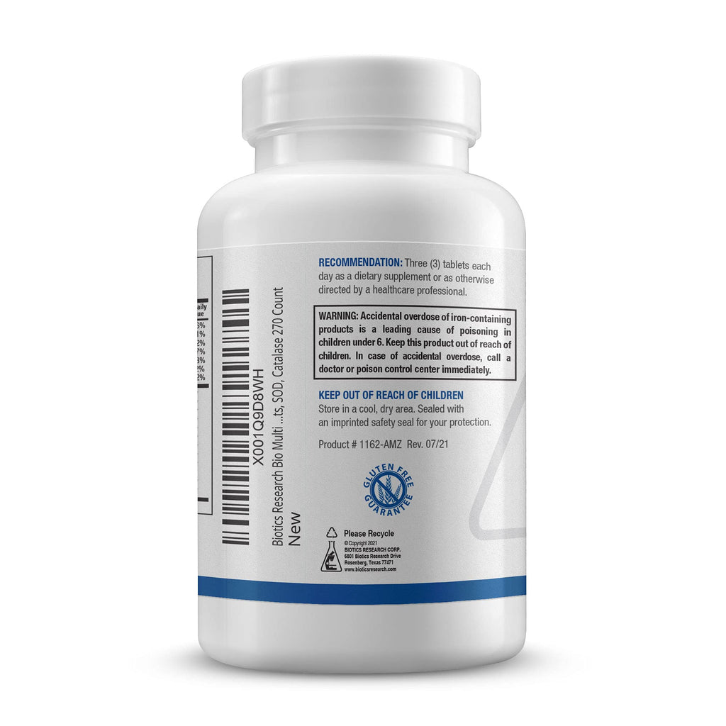 BIOTICS RESEARCH Bio-Multi Plus - Robust Foundational Multivitamin/Mineral Formula, Contains Plant-Based Trace Minerals 270 Tablets - TrustMedUSA