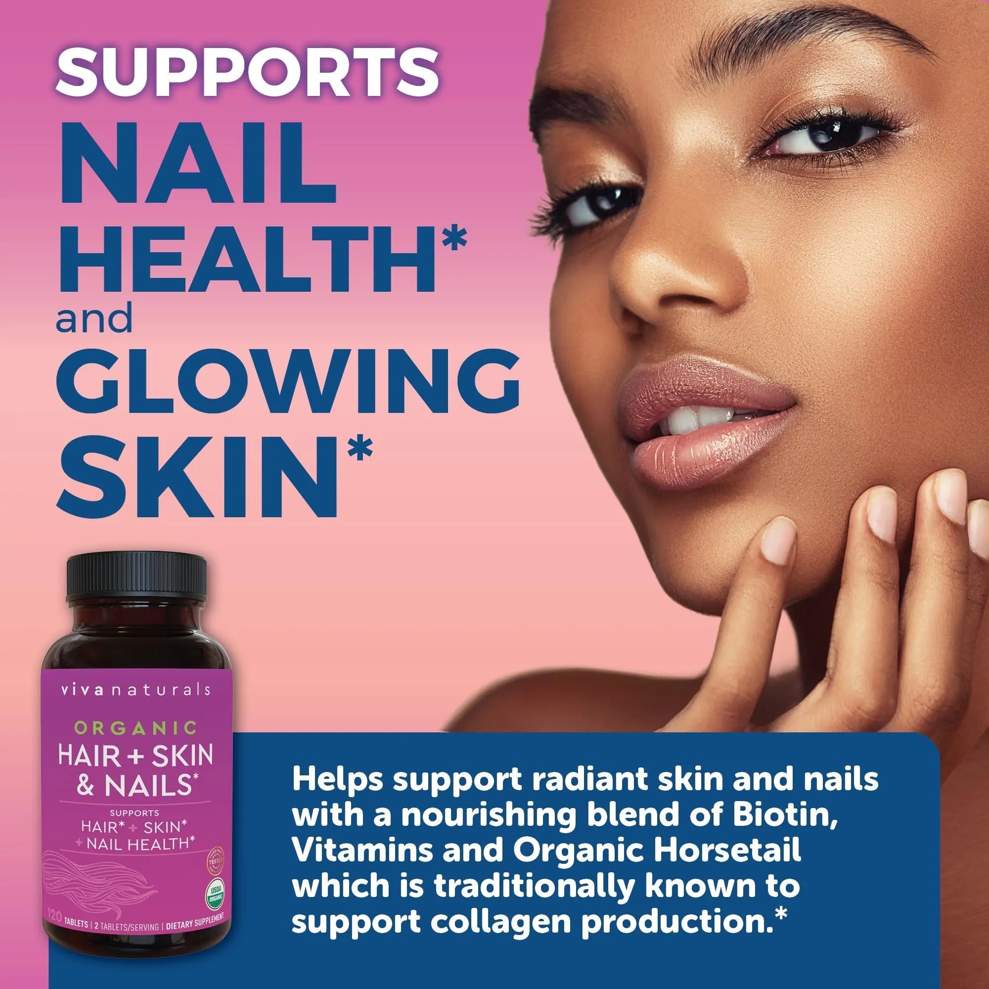 Biotin 5000 mcg Hair Skin Nails Vitamins for Women – Organic and Vegetarian-Friendly Supplement with Vitamin E, B-Vitamins, Spirulina - TrustMedUSA