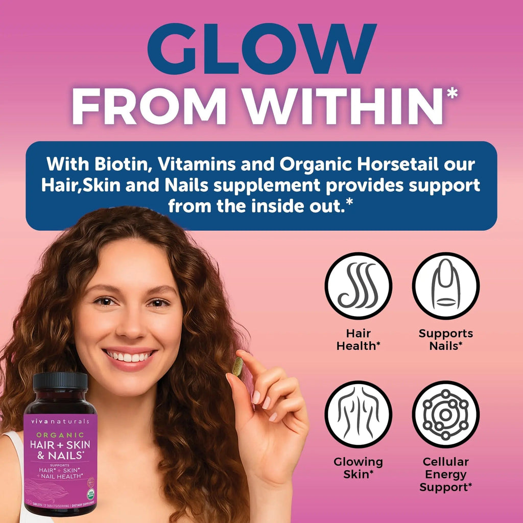 Biotin 5000 mcg Hair Skin Nails Vitamins for Women – Organic and Vegetarian-Friendly Supplement with Vitamin E, B-Vitamins, Spirulina - TrustMedUSA