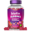 Biotin Gummies 10,000mcg | 90 Vegan Vitamins | Natural Strawberry Flavour - TrustMedUSA
