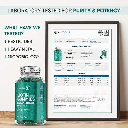 Biotin Gummies 5000mcg - with Vitamin A, B, C, D, E & Selenium – 120 Hair Nails and Skin - TrustMedUSA