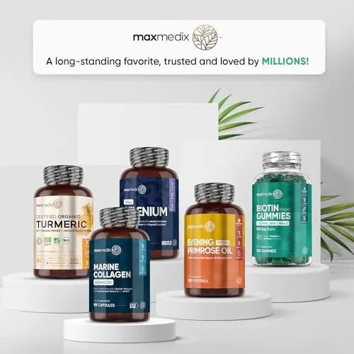 Biotin Gummies 5000mcg - with Vitamin A, B, C, D, E & Selenium – 120 Hair Nails and Skin - TrustMedUSA