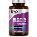 Biotin Hair Growth Supplement 12,000mcg with Coconut Oil | 400 High Strength Tablets - TrustMedUSA