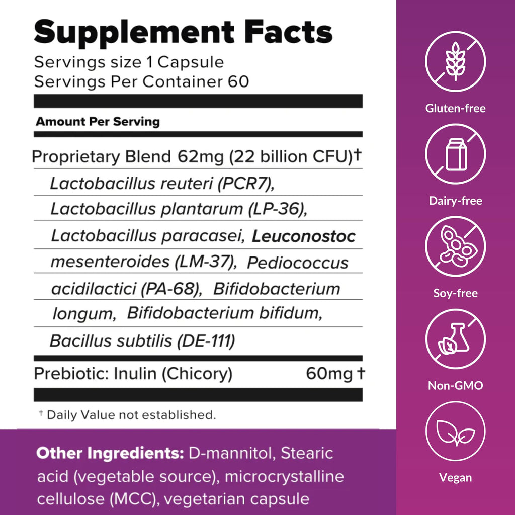 BiotiQuest Sugar Shift Probiotic | Helps Decrease Sugar & Carb Cravings and Supports Digestive Balance | 22 Billion CFU | Non-GMO, Gluten-Free, & Vegan | 60 Servings - TrustMedUSA