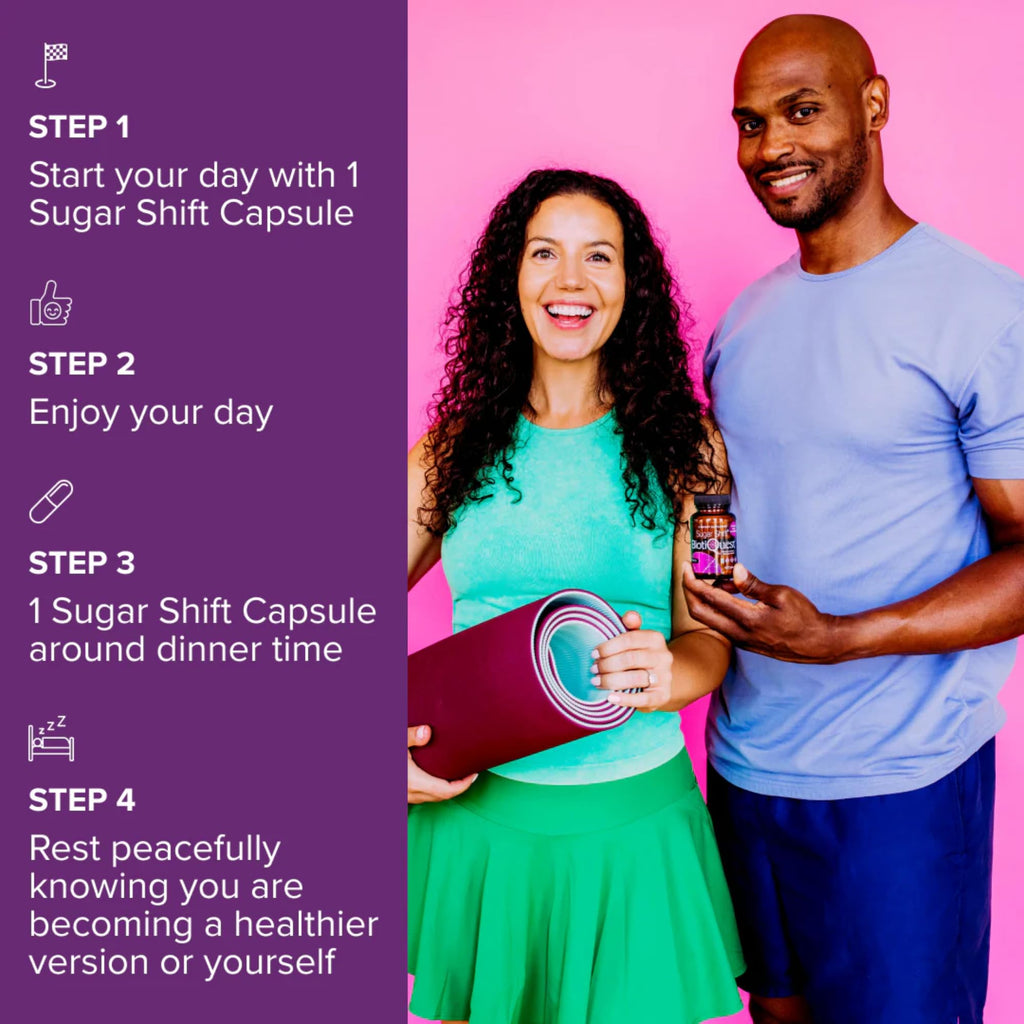 BiotiQuest Sugar Shift Probiotic | Helps Decrease Sugar & Carb Cravings and Supports Digestive Balance | 22 Billion CFU | Non-GMO, Gluten-Free, & Vegan | 60 Servings - TrustMedUSA