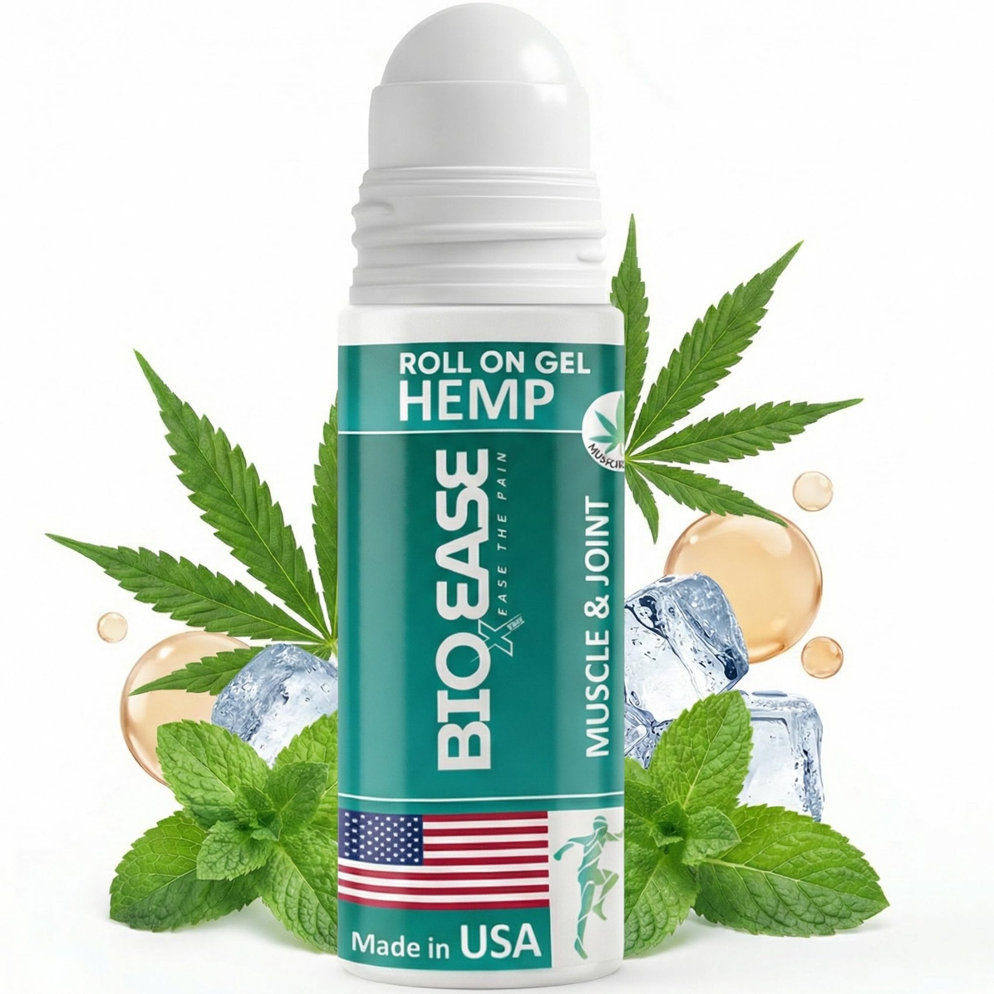BioXPressEase Fast-Acting Hemp Pain Relief Roll On - Highly Effective, Cool & Topical Pain Relief Extra Strength for Muscle, Joint, & Back – Easy Roll On Maximum Strength - Made in USA - TrustMedUSA