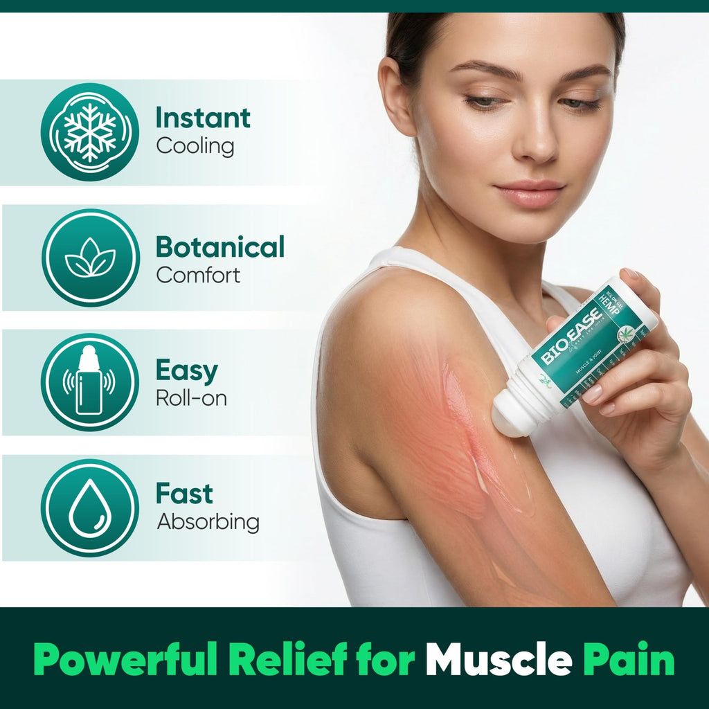 BioXPressEase Fast-Acting Hemp Pain Relief Roll On - Highly Effective, Cool & Topical Pain Relief Extra Strength for Muscle, Joint, & Back – Easy Roll On Maximum Strength - Made in USA - TrustMedUSA