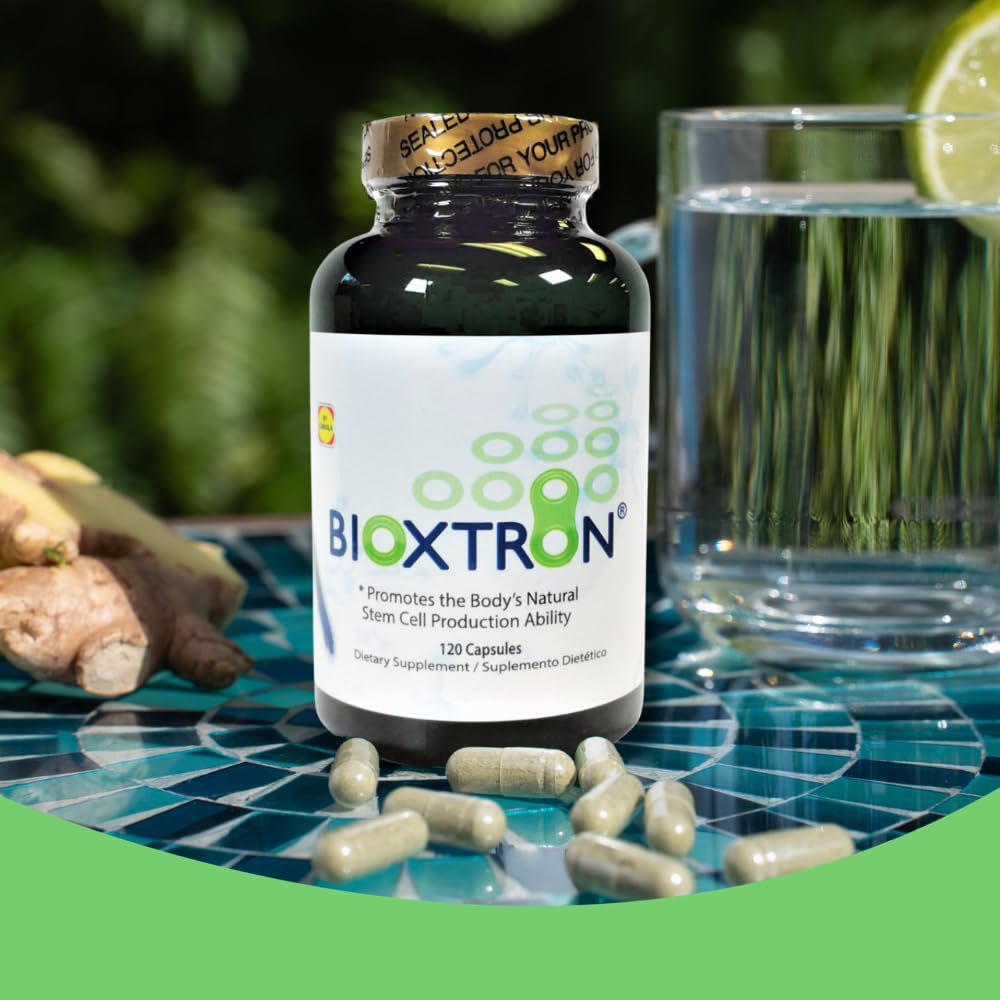 Bioxtron Natural AFA Stem Cell Supplement - Joint Support & Muscle Pain - Immune System Support - Natural Blue Green Algae Spirulina - 120 Caps - TrustMedUSA