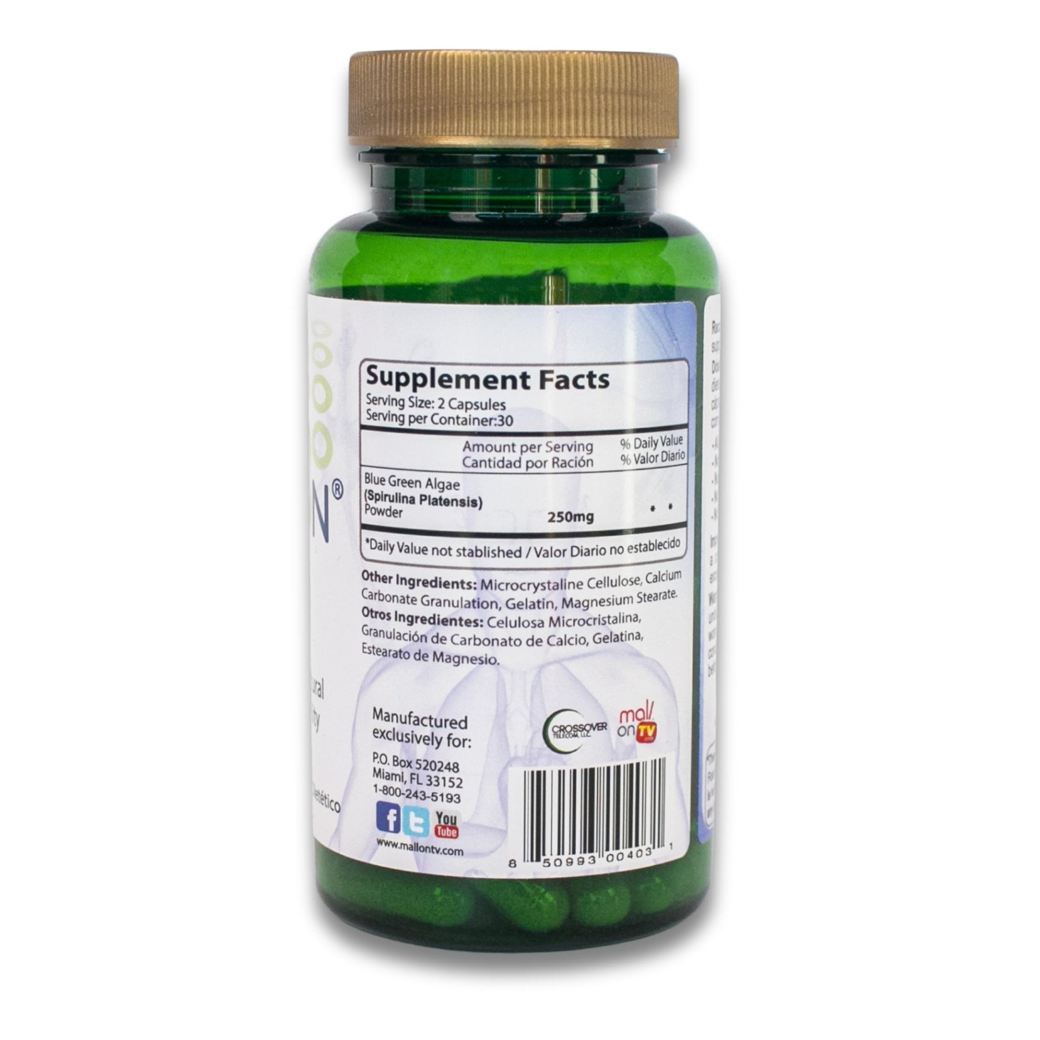 Bioxtron Natural AFA Stem Cell Supplement - Joint Support & Muscle Pain - Immune System Support - Support Energy Levels - Natural Blue Green Algae Spirulina - Pack of 2-120 Caps - TrustMedUSA