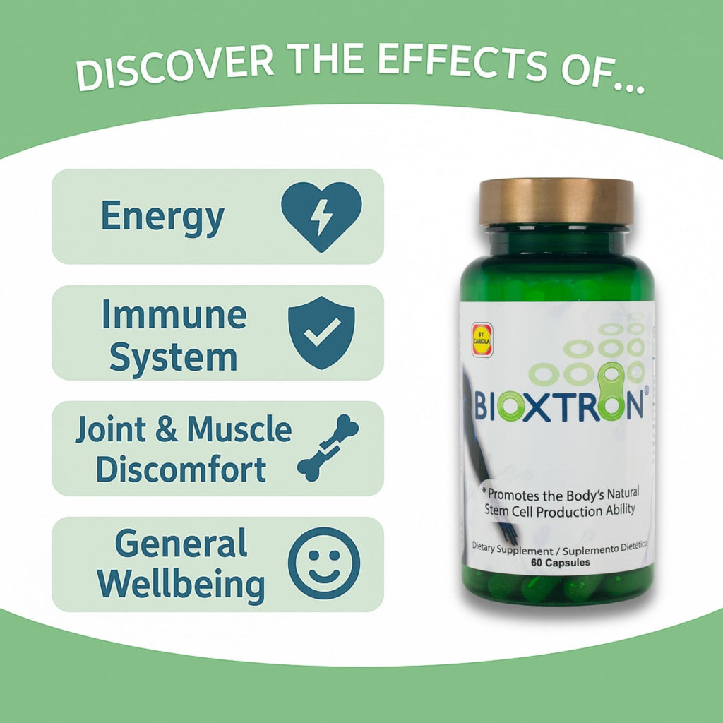 Bioxtron Natural AFA Stem Cell Supplement - Joint Support & Muscle Pain - Immune System Support - Support Energy Levels - Natural Blue Green Algae Spirulina - Pack of 2-120 Caps - TrustMedUSA