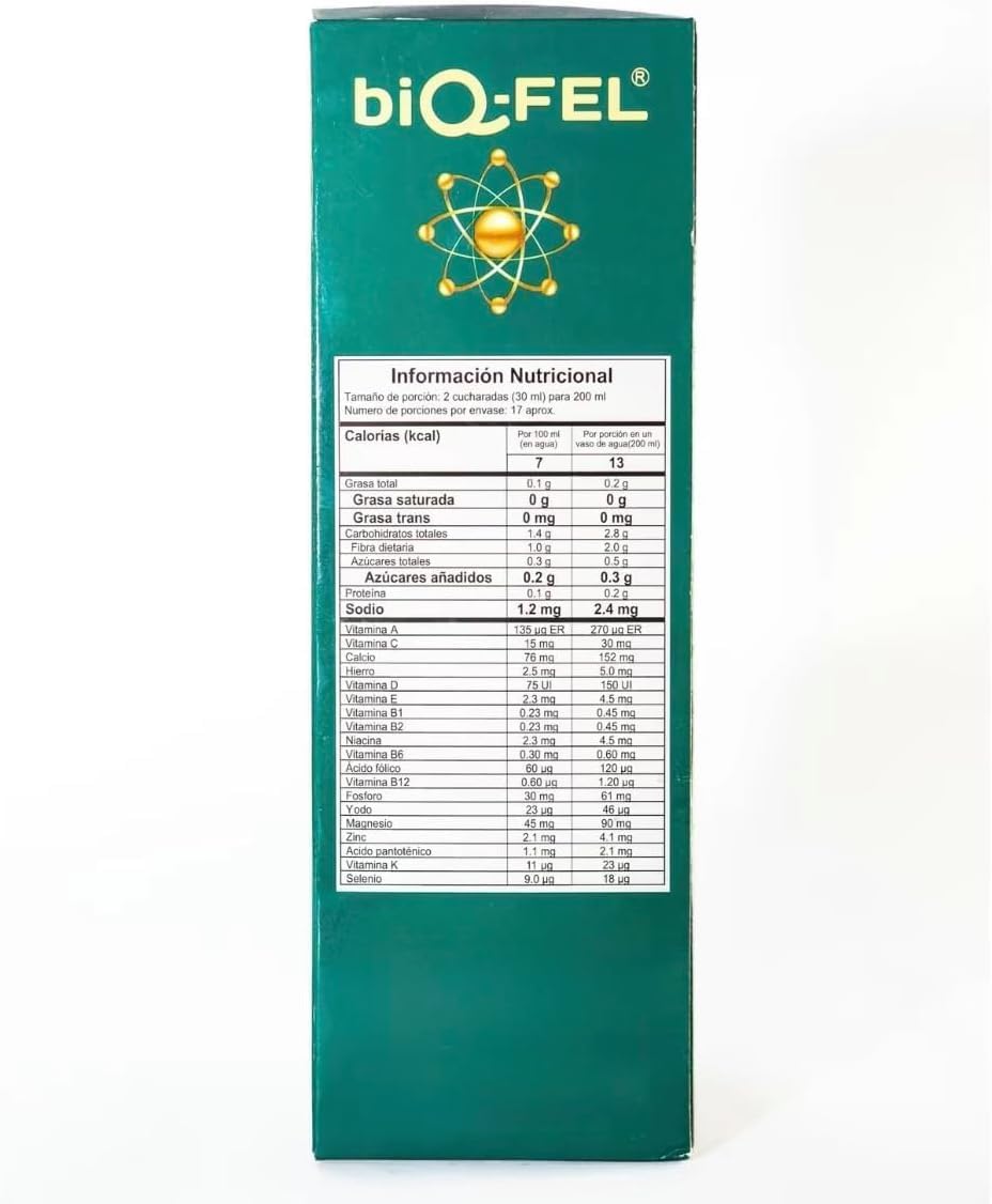 biQ-FEL Daily Multivitamin for Men and Women Liquid Natural Extracts Energy Focus 500ml - TrustMedUSA