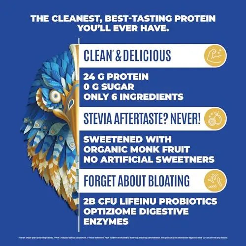 BIRDMAN Falcon Organic Vegan Protein Powder Vanilla, 24g Protein, Sugar Free, Probiotics - TrustMedUSA
