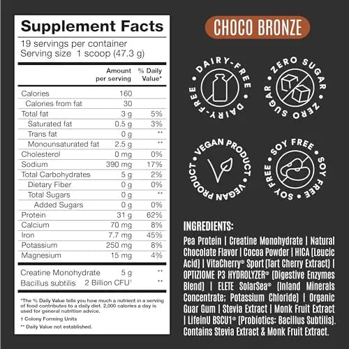 Birdman Falcon Performance Vegan Protein Powder, 31g Protein, 5g Creatine, 5g BCAA - TrustMedUSA