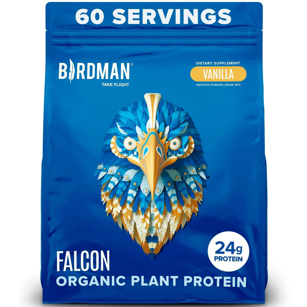 BIRDMAN Falcon Vegan Protein Powder Organic, Stevia & Sugar Free, Plant Based Protein - TrustMedUSA
