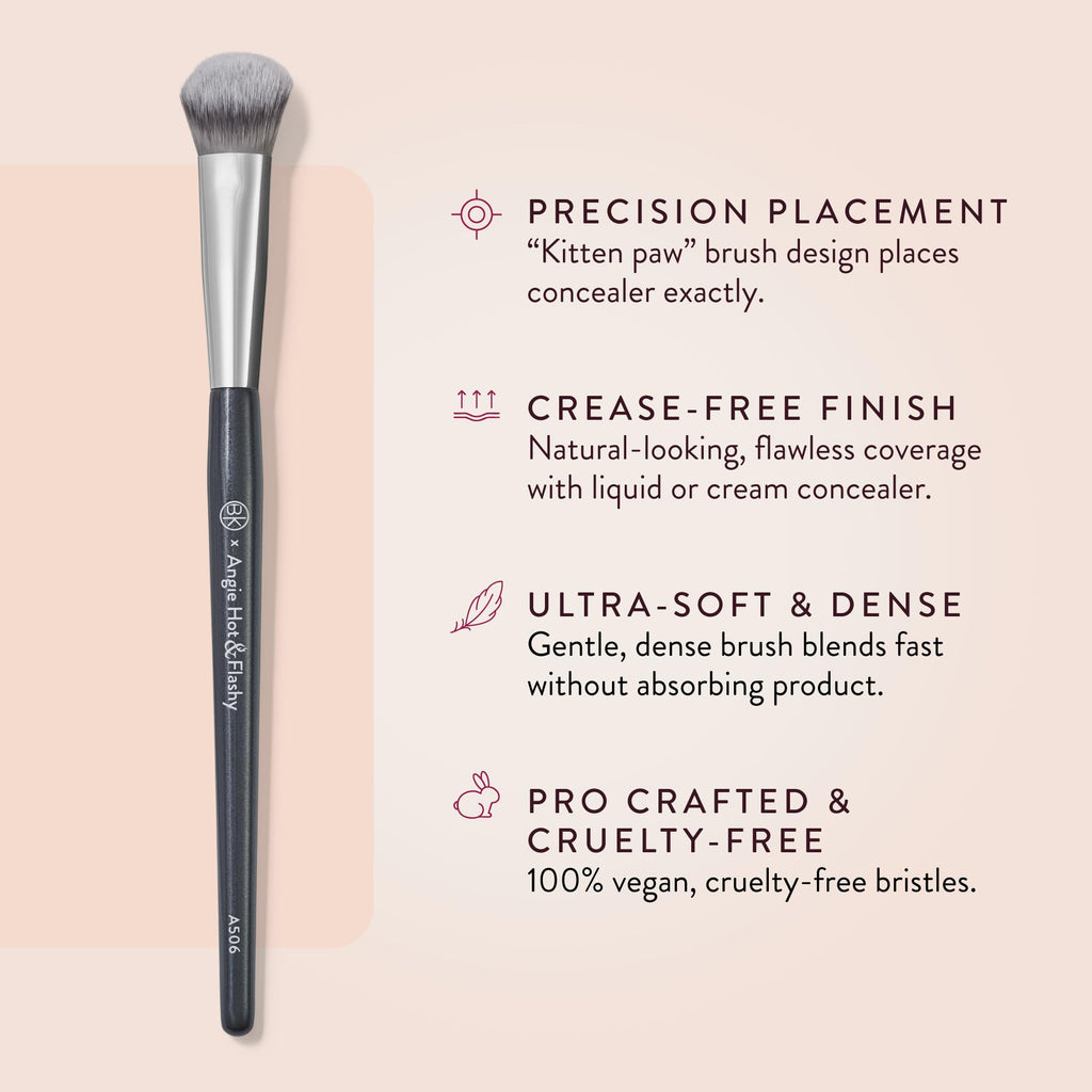 BK BEAUTY BRUSHES - ANGIE HOT & FLASHY A506 CONCEALER - Viral "Kitten Paw" Face Brush - Under-Eye Concealing and Contouring - Makeup Brushes - TrustMedUSA