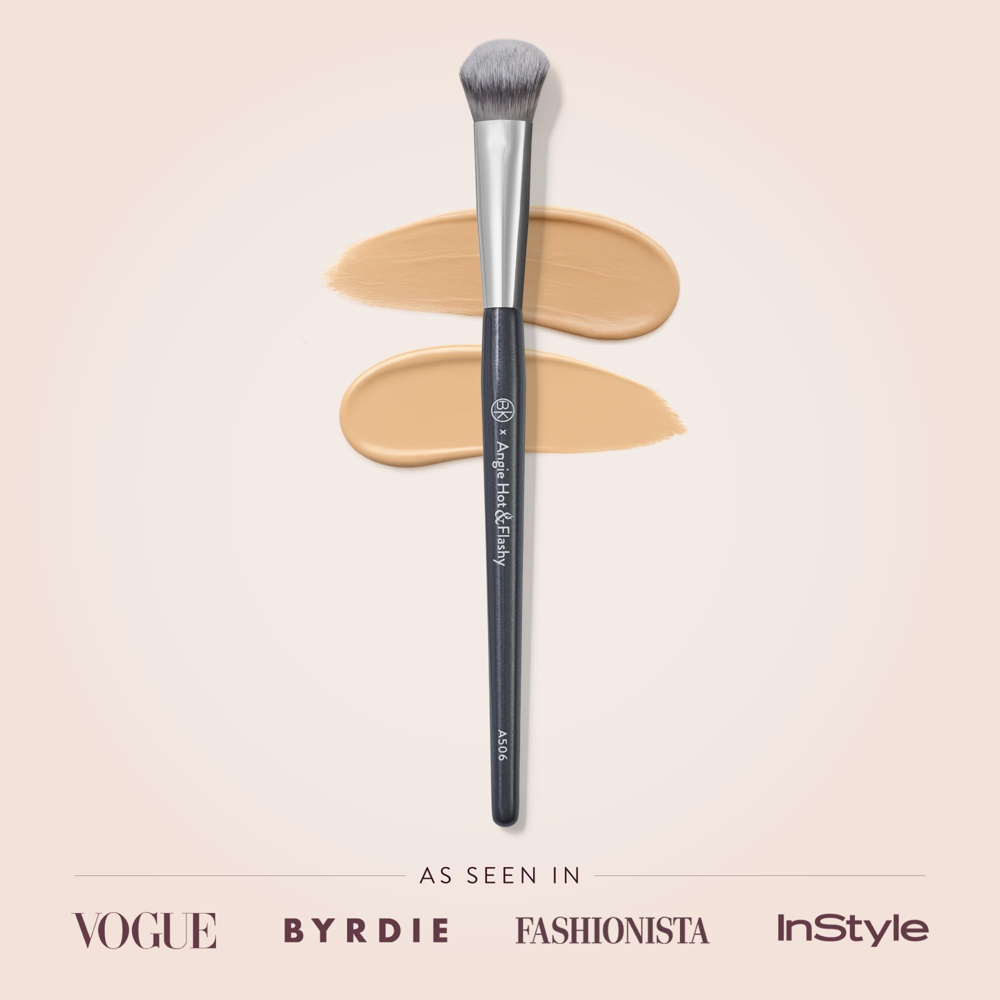 BK BEAUTY BRUSHES - ANGIE HOT & FLASHY A506 CONCEALER - Viral "Kitten Paw" Face Brush - Under-Eye Concealing and Contouring - Makeup Brushes - TrustMedUSA