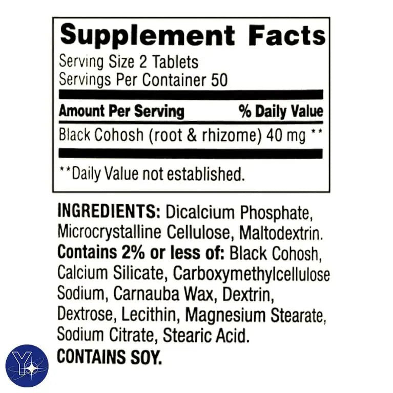 Black Cohosh Menopause Support Dietary Supplement Tablets Spring Valley - TrustMedUSA