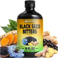 Black Seed Oil Bitters Liquid - Premium Herbal Blend with Black Seed Extract, Curcumin (Turmeric Extract), Ashwagandha, Elderberry, Probiotics, Vitamin C, Zinc...16 fl oz | Natural Botanical Blend - TrustMedUSA