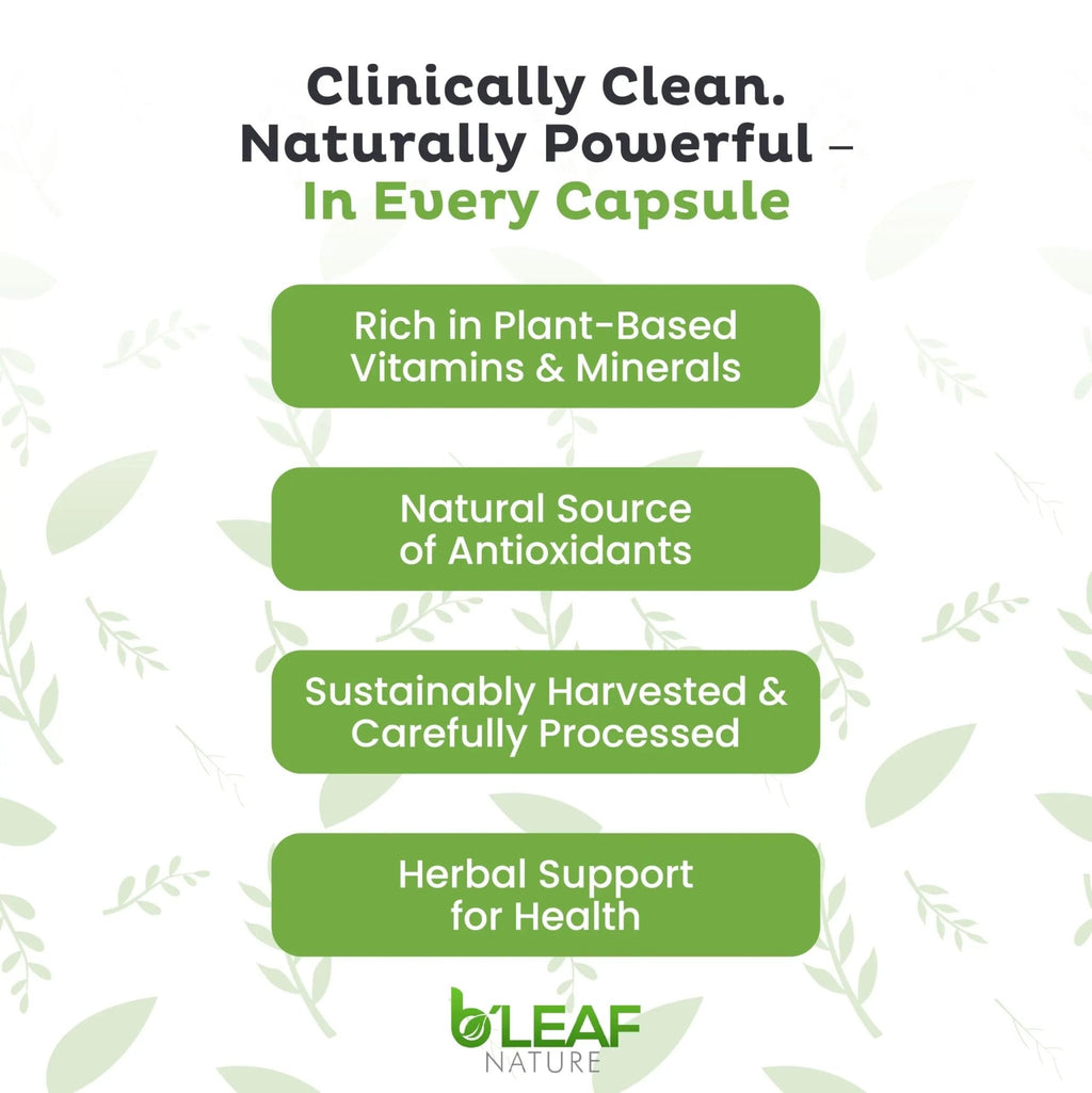 B'LEAF NATURE Moringa and Quercetin Bundle - Non-GMO, Vegan, High Absorption Capsules - 1000mg Quercetin Phytosome Blend + 1000mg Moringa - Natural Energy, Wellness and Immune Support Supplements - TrustMedUSA