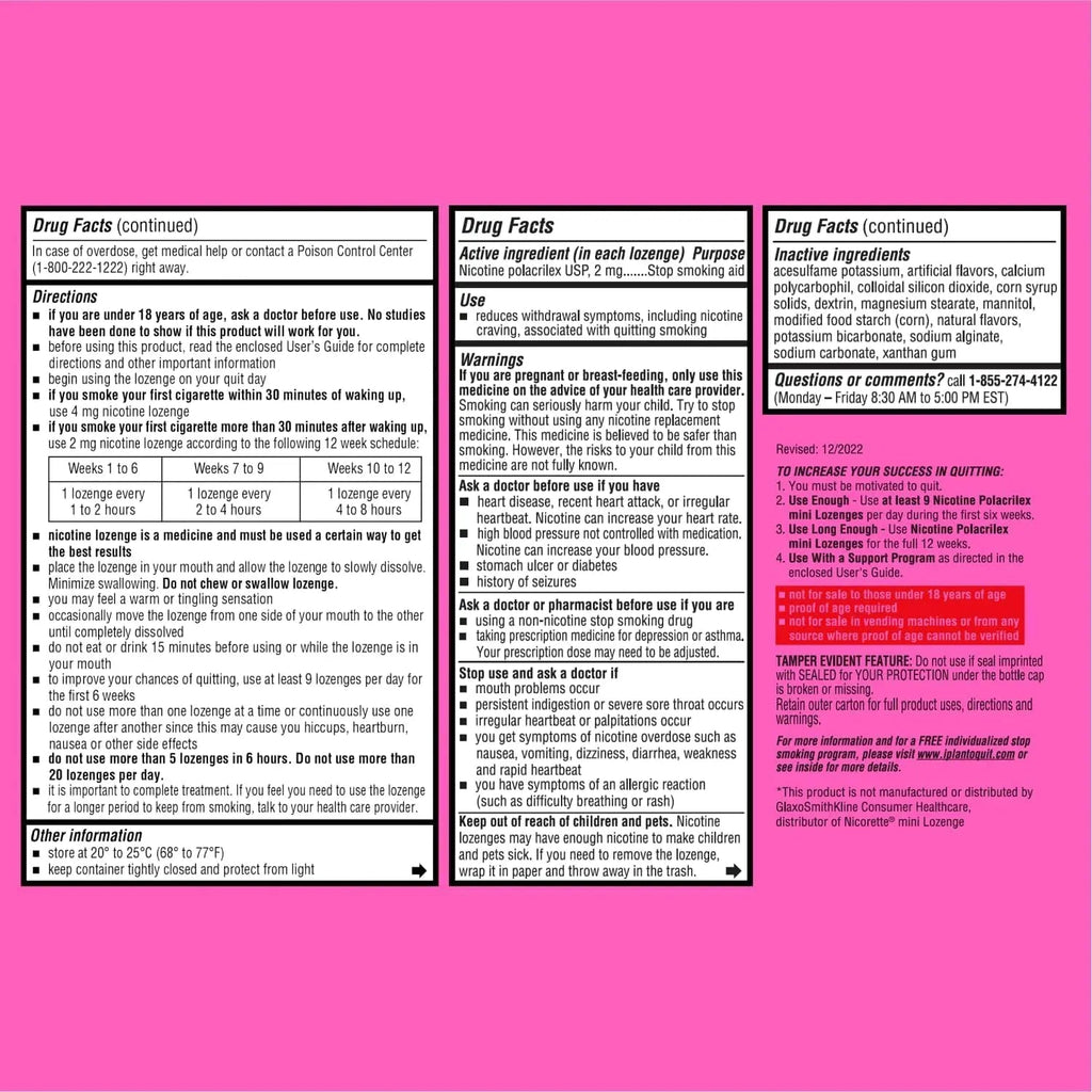 Blip NRT Nicotine Lozenge Mini's - 2mg Mint Flavor (27 Count) - Help Quit Smoking Aid, Reduce Cravings - Nicotine Replacement - TrustMedUSA