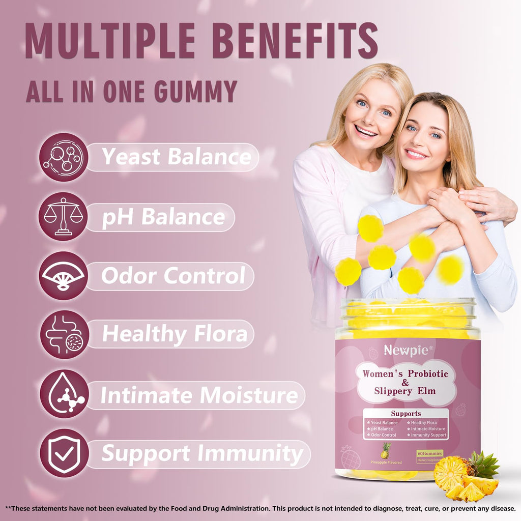 Blltzzz Her Juicy Women's Probiotic Gummies | Pineapple Flavor | Contains Slippery Elm and Probiotic Blend to Support Women's Intimate pH Balance, Gut Wellness and Overall Well-Being | 60 Gummies (2) - TrustMedUSA