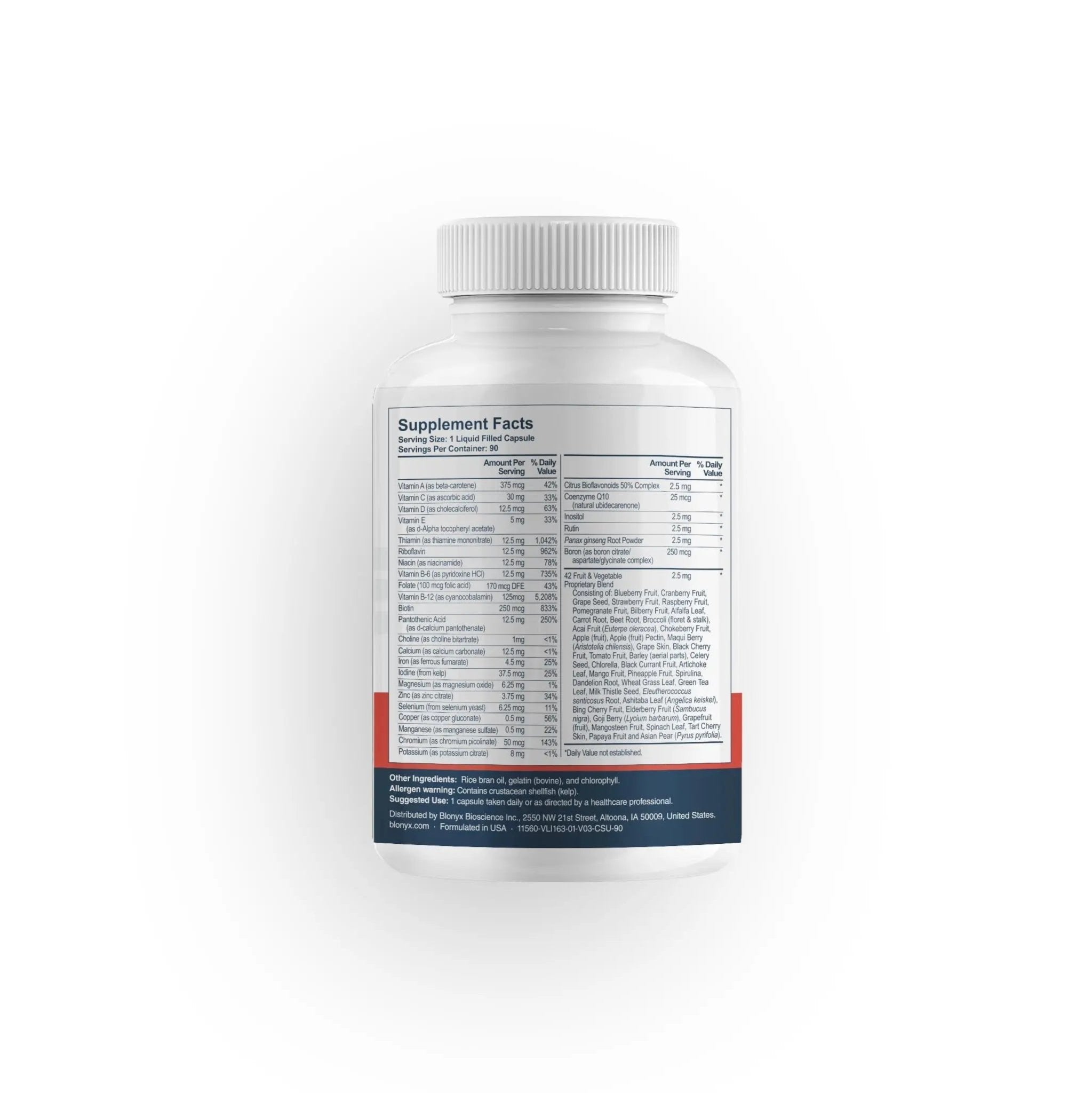 Blonyx Multivit+ Athlete's Multivitamin - Whole Food-Sourced Nutrients, Supports Performance & Muscle Health, 90 Day Supply - TrustMedUSA