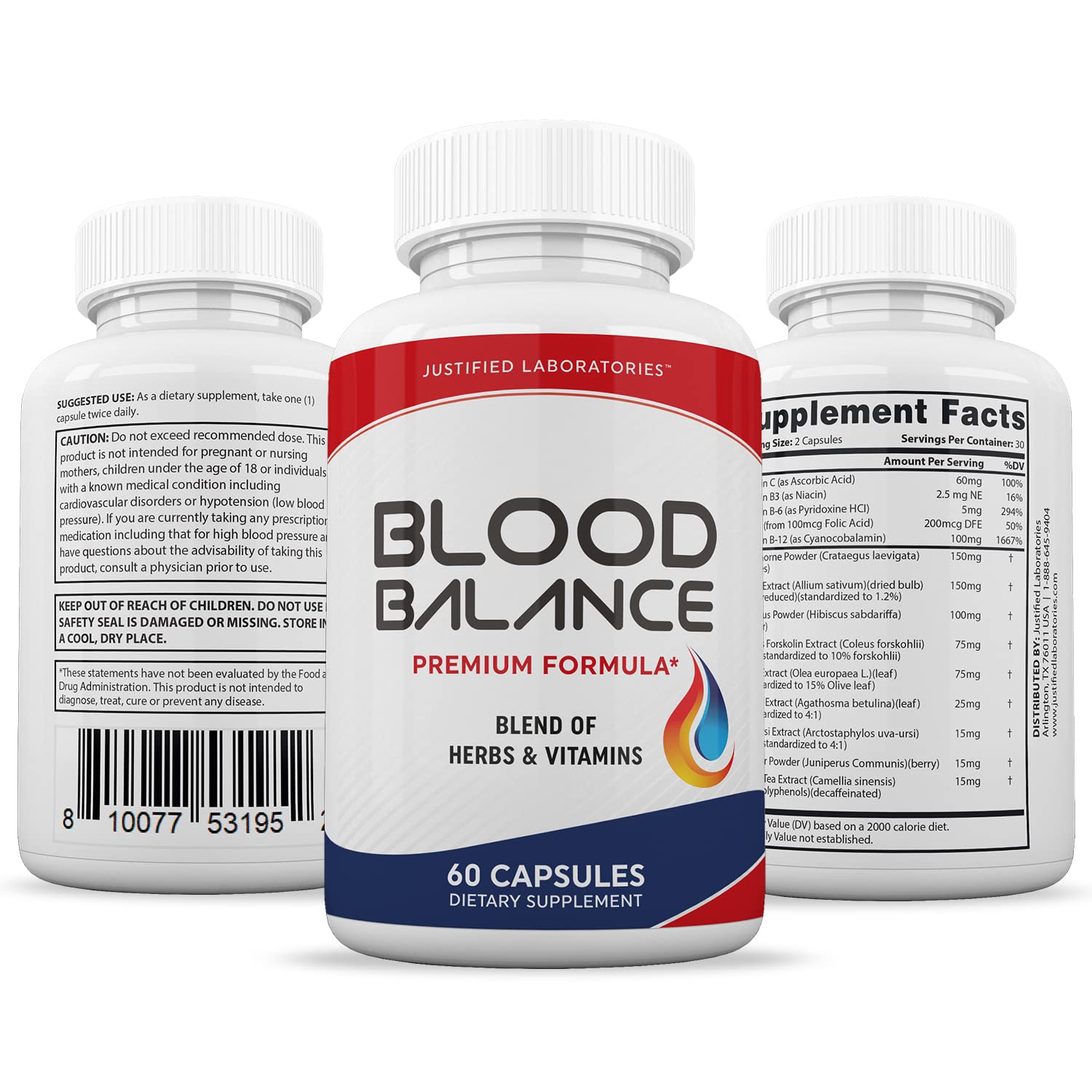 Blood Balance Advanced Formula 620MG Formula Supplement Pills 60 Capsules - TrustMedUSA