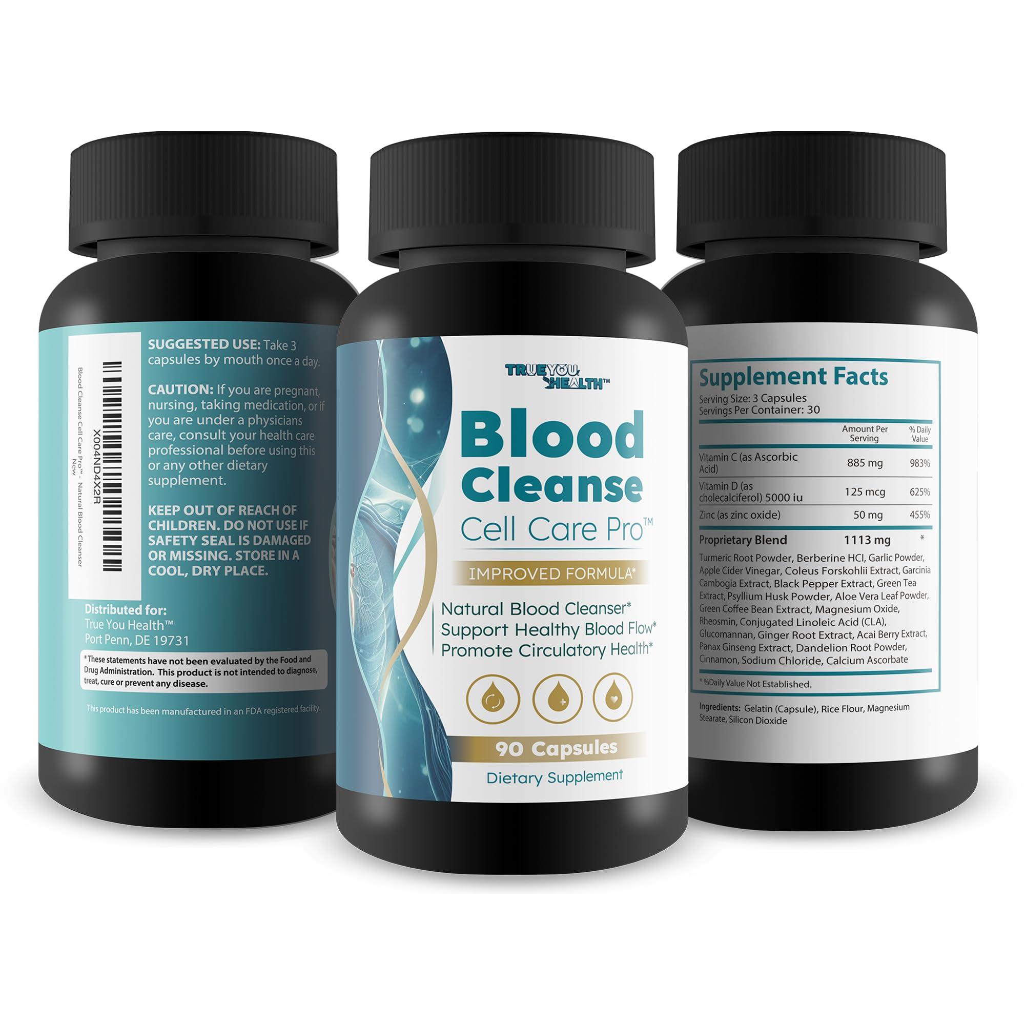 Blood Cleanse Cell Care Pro - Improved Formula - Our Best Blood Cleanse Detox - Cleanse Blood & Detox Body Cleanse - Full Body Cleanse - Sugar Detox Cleanse Pancreas Sweet Blood Cleanse Supplements - TrustMedUSA