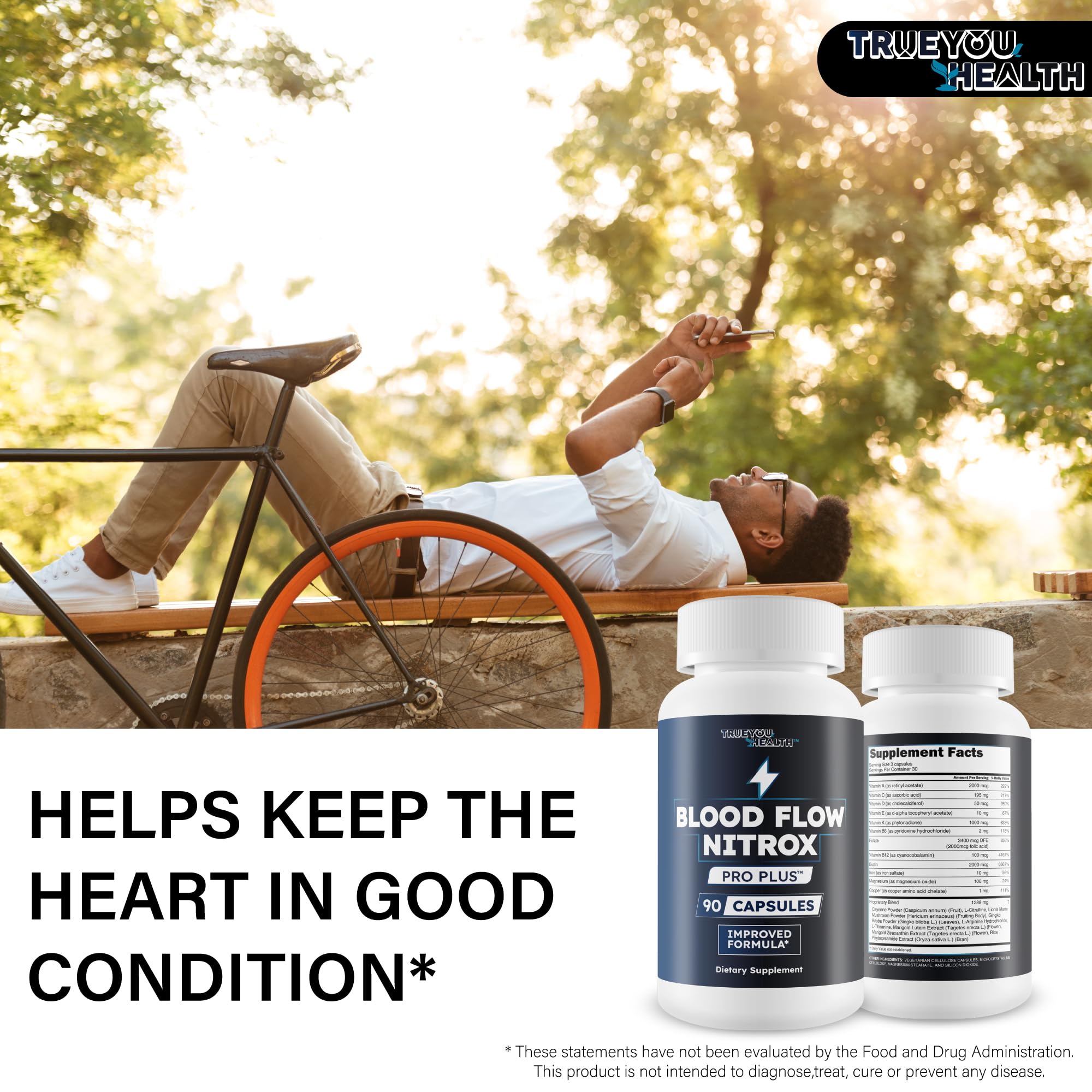 Blood Flow Nitrox Pro Plus - Improved Formula - Our Best Blood Circulation Supplements For Men - Vasodialators - Increase Blood Flow Care Blood Circulation Supplement Blood Flow Supplement For Men - TrustMedUSA
